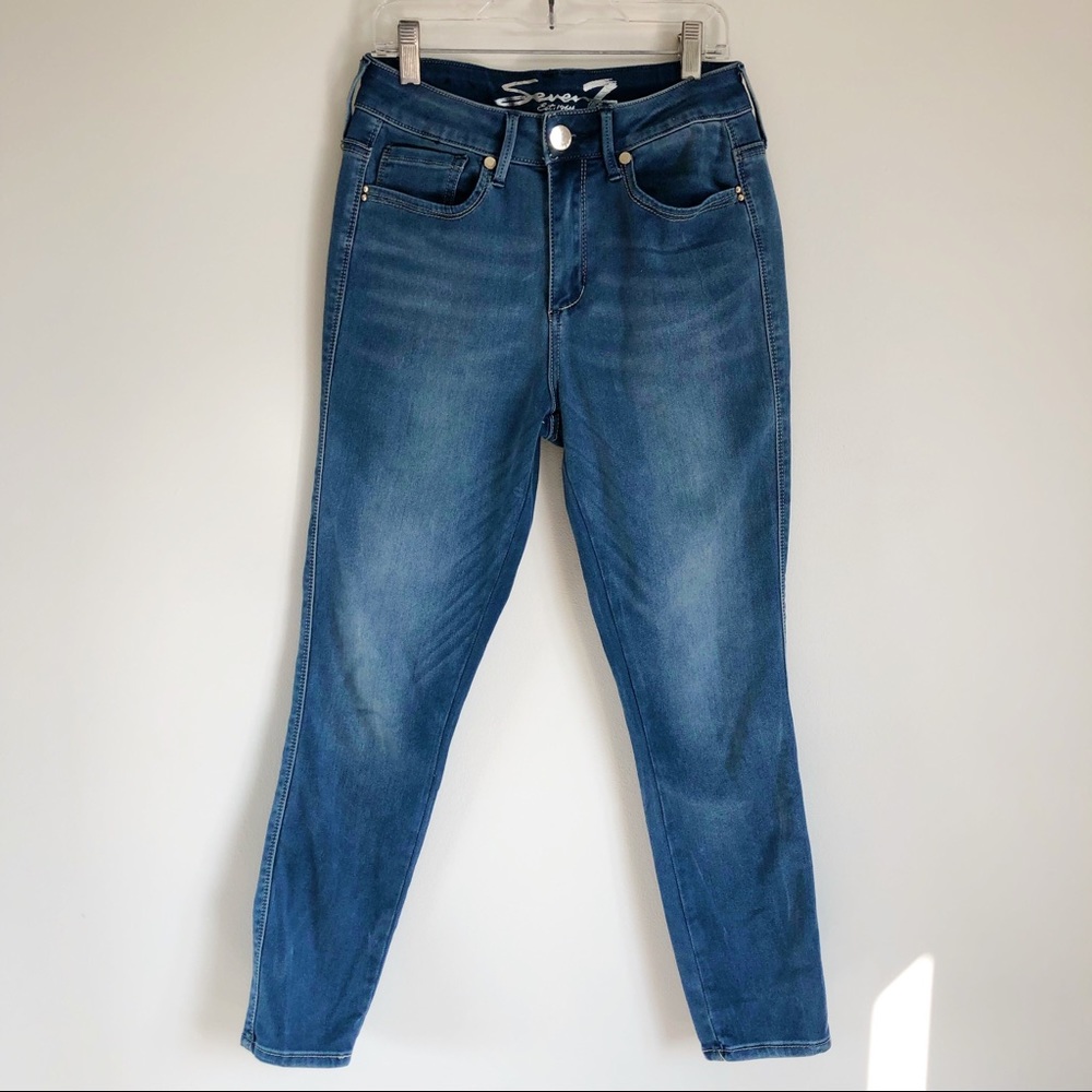 Seven7 Women’s High Rise Ankle Skinny Denim Blue Jeans, size 4